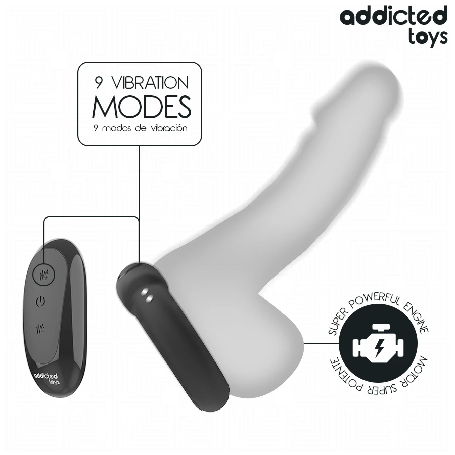 ADDICTED TOYS - ANELLO PER IL PENE VIBRANTE CON EFFETTO RISCALDANTE E TELECOMANDO